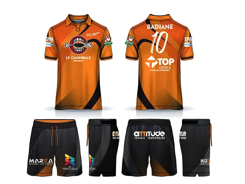 Design textile — maillots sportifs — réalisation O’com, agence de communication à Strasbourg